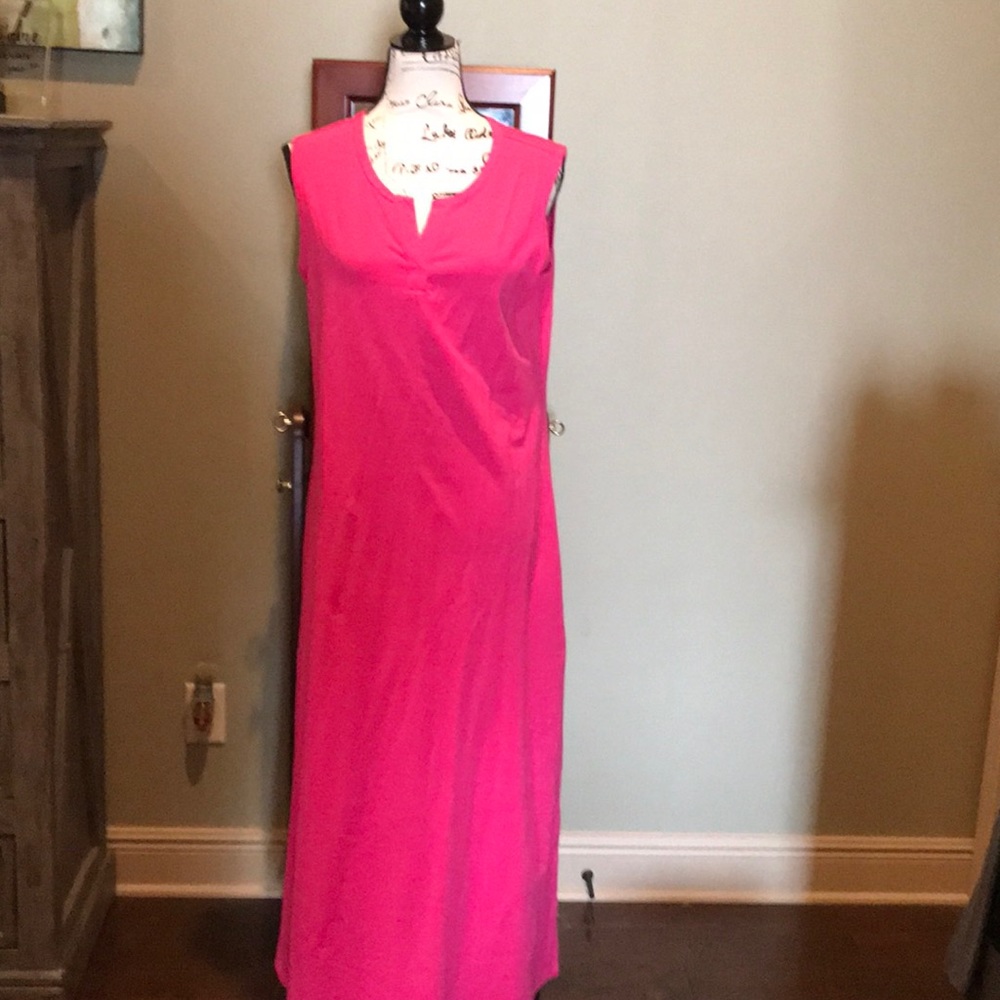 Split neck maxi dress